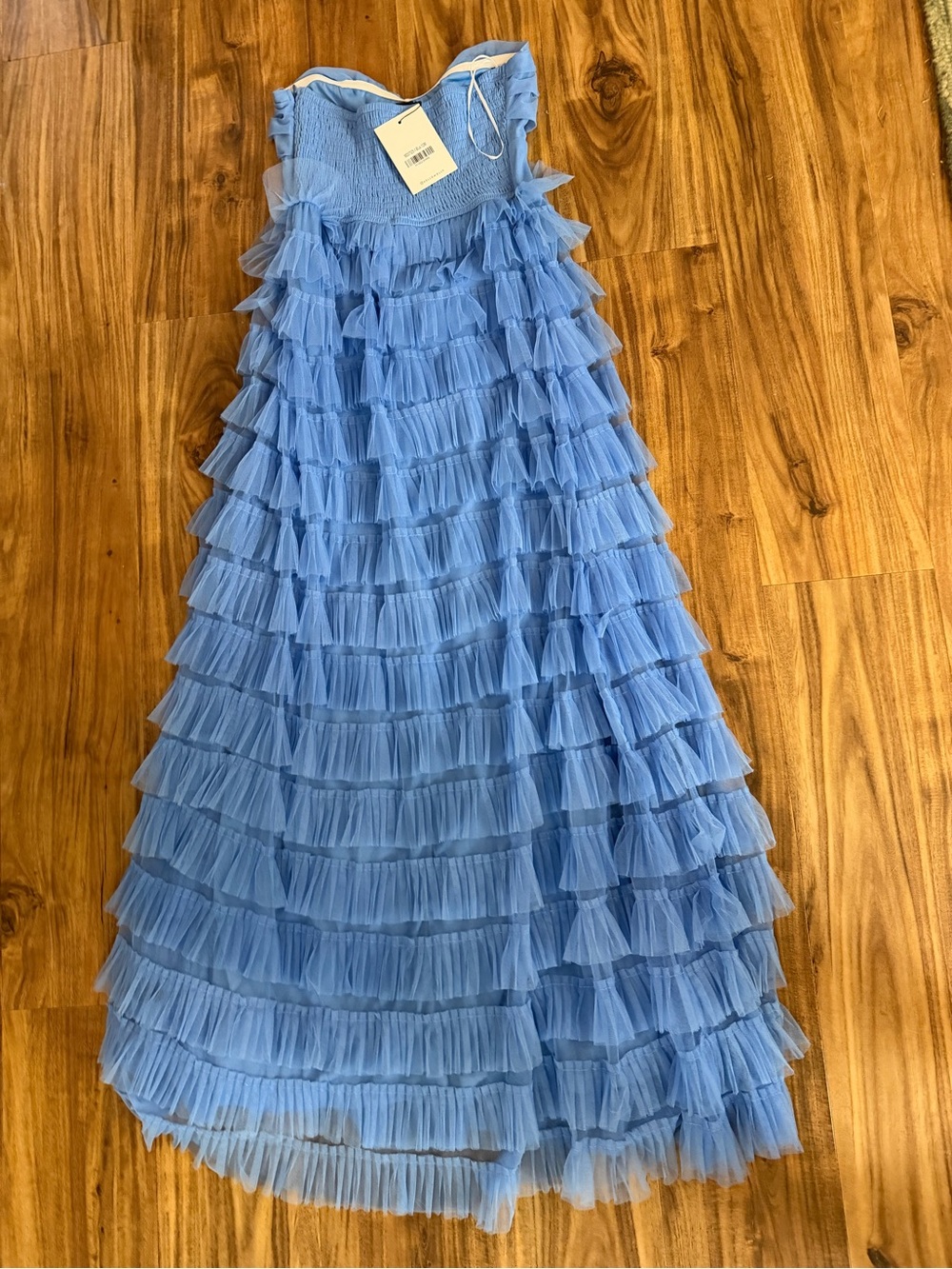 Hello Molly Lovers in Paris Strapless Tulle Maxi Dress Blue - Picture 4 of 5
